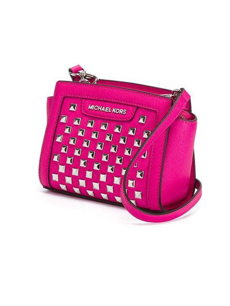 michael kors pink crossbody purse|michael kors pink studded purse.